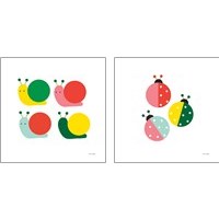 Framed 'Ladybugs Three 2 Piece Art Print Set' border=