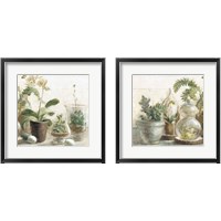Framed 'Greenhouse Orchids on Shiplap 2 Piece Framed Art Print Set' border=