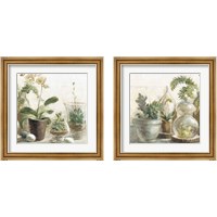 Framed 'Greenhouse Orchids on Shiplap 2 Piece Framed Art Print Set' border=