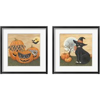 Framed 'Funny Pumpkins 2 Piece Framed Art Print Set' border=