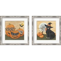 Framed 'Funny Pumpkins 2 Piece Framed Art Print Set' border=