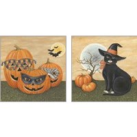 Framed 'Funny Pumpkins 2 Piece Art Print Set' border=
