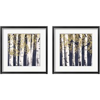 Framed 'Fresh Forest Indigo 2 Piece Framed Art Print Set' border=