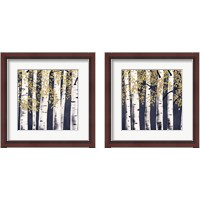 Framed 'Fresh Forest Indigo 2 Piece Framed Art Print Set' border=