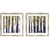 Framed 'Fresh Forest Indigo 2 Piece Framed Art Print Set' border=