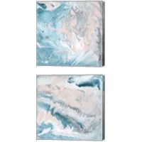 Framed 'Pastel Swirl 2 Piece Canvas Print Set' border=