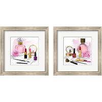 Framed 'Makeup Counter 2 Piece Framed Art Print Set' border=