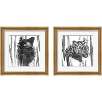 Framed 'Still Cat 2 Piece Framed Art Print Set' border=