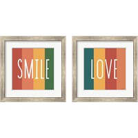 Framed 'Love & Smile 2 Piece Framed Art Print Set' border=