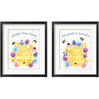 Framed 'Bee Harmony 2 Piece Framed Art Print Set' border=