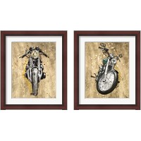 Framed 'Metallic Rider 2 Piece Framed Art Print Set' border=