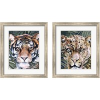 Framed 'Jungle Cat 2 Piece Framed Art Print Set' border=