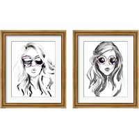 Framed 'Look into the Sun(Glasses) 2 Piece Framed Art Print Set' border=