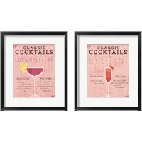 Framed Classic Cocktails Bellini Pink 2 Piece Framed Art Print Set