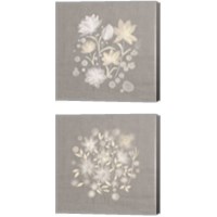 Framed 'Flower Bunch on Linen 2 Piece Canvas Print Set' border=