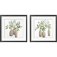 Framed 'Natural Bouquet 2 Piece Framed Art Print Set' border=