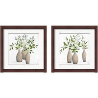 Framed 'Natural Bouquet 2 Piece Framed Art Print Set' border=