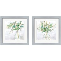 Framed 'Eucalyptus Vase 2 Piece Framed Art Print Set' border=