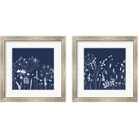 Framed 'Indigo Flowers 2 Piece Framed Art Print Set' border=