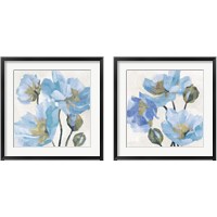 Framed 'Azure Peony 2 Piece Framed Art Print Set' border=