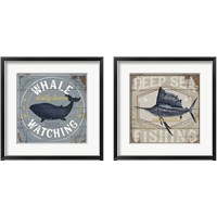 Framed 'Deep Sea Fishing 2 Piece Framed Art Print Set' border=