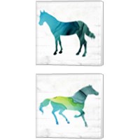Framed 'Horse 2 Piece Canvas Print Set' border=