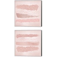 Framed 'Pink Glitter 2 Piece Canvas Print Set' border=