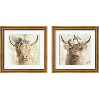 Framed 'Cow and Crown 2 Piece Framed Art Print Set' border=