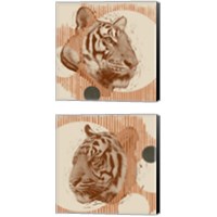 Framed 'Pop Art Tiger 2 Piece Canvas Print Set' border=