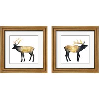 Framed 'Elk Aglow 2 Piece Framed Art Print Set' border=