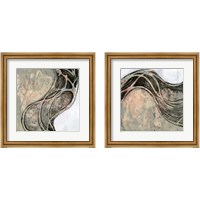 Framed 'Wave Flux 2 Piece Framed Art Print Set' border=