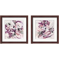 Framed 'Fuchsia Floral 2 Piece Framed Art Print Set' border=