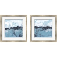 Framed 'Blue Coast Abstract 2 Piece Framed Art Print Set' border=