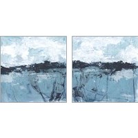 Framed 'Blue Coast Abstract 2 Piece Art Print Set' border=