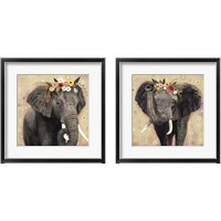 Framed 'Klimt Elephant 2 Piece Framed Art Print Set' border=