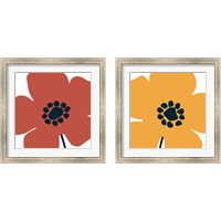 Framed 'Pop Art Floral 2 Piece Framed Art Print Set' border=