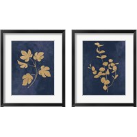 Framed 'Botanical Study Gold Navy2 Piece Framed Art Print Set' border=