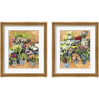 Framed 'Street Florist 2 Piece Framed Art Print Set' border=