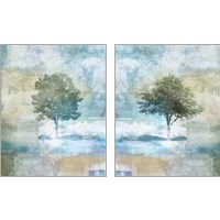 Framed 'Tree Abstract 2 Piece Art Print Set' border=