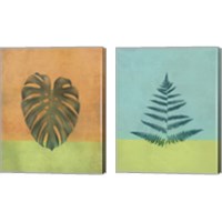 Framed 'Green Botanicals 2 Piece Canvas Print Set' border=