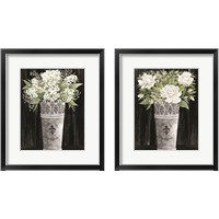 Framed 'Punched Tin Floral 2 Piece Framed Art Print Set' border=