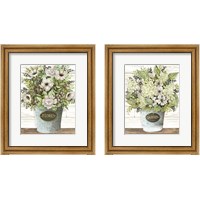 Framed 'Flores Galvanized Bucket 2 Piece Framed Art Print Set' border=