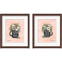 Framed 'Hug In a Mug & Rise and Grind 2 Piece Framed Art Print Set' border=