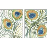 Framed 'Peacock Abstract 2 Piece Art Print Set' border=