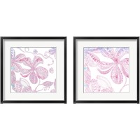 Framed 'Floral Embossed 2 Piece Framed Art Print Set' border=