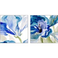Framed 'Delicate Blue 2 Piece Art Print Set' border=