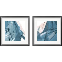 Framed 'Blue on White Abstract 2 Piece Framed Art Print Set' border=