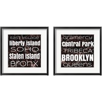 Framed 'New York Buroughs 2 Piece Framed Art Print Set' border=