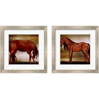 Framed 'Red Horse 2 Piece Framed Art Print Set' border=