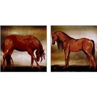 Framed 'Red Horse 2 Piece Art Print Set' border=